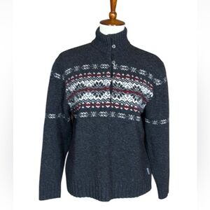 Woolrich onyx heather lambswool sweater with snowflake pattern Size XL